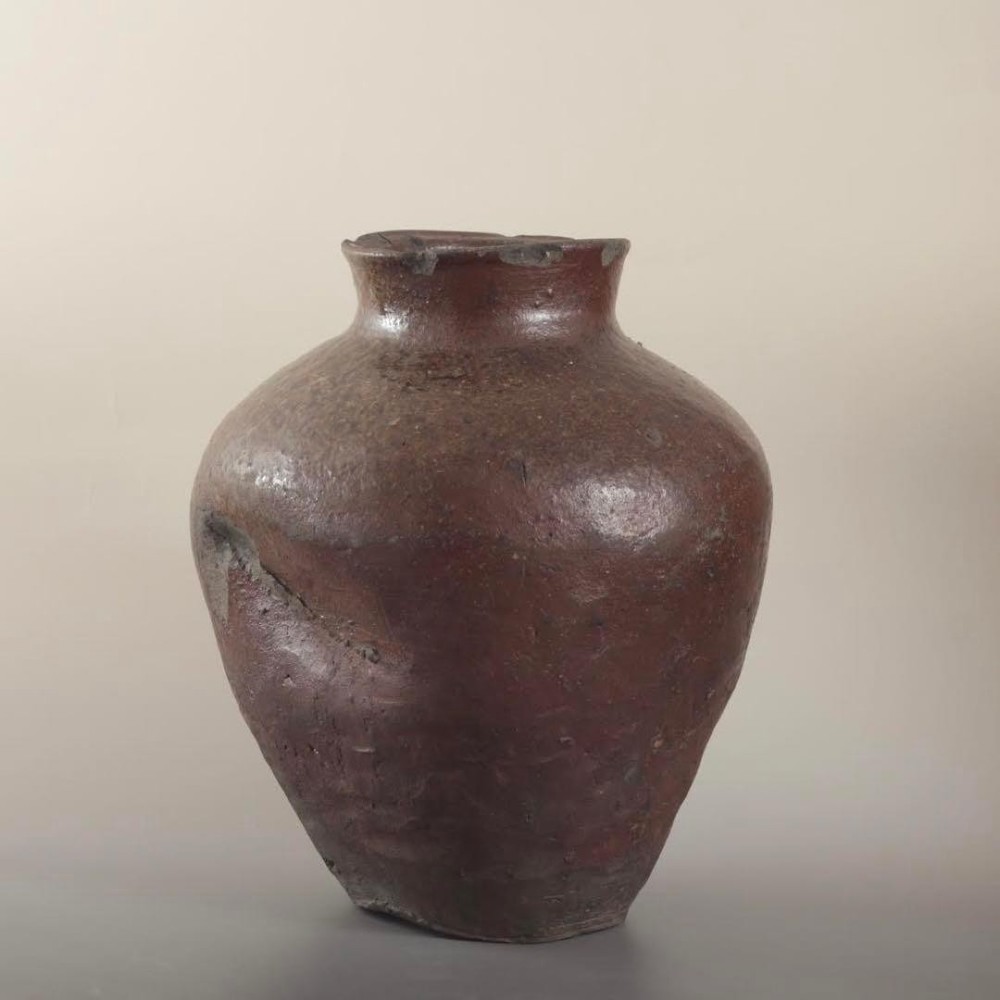 Pottery 13.1 in Jar Tokoname Ware Edo Period 17th C Antique Japanese Vase Pot