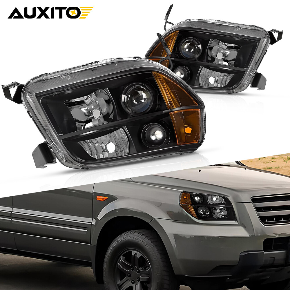 2X For 2006-2008 Honda Pilot Halogen Projector Headlights Headlamps Left+Rig 12V