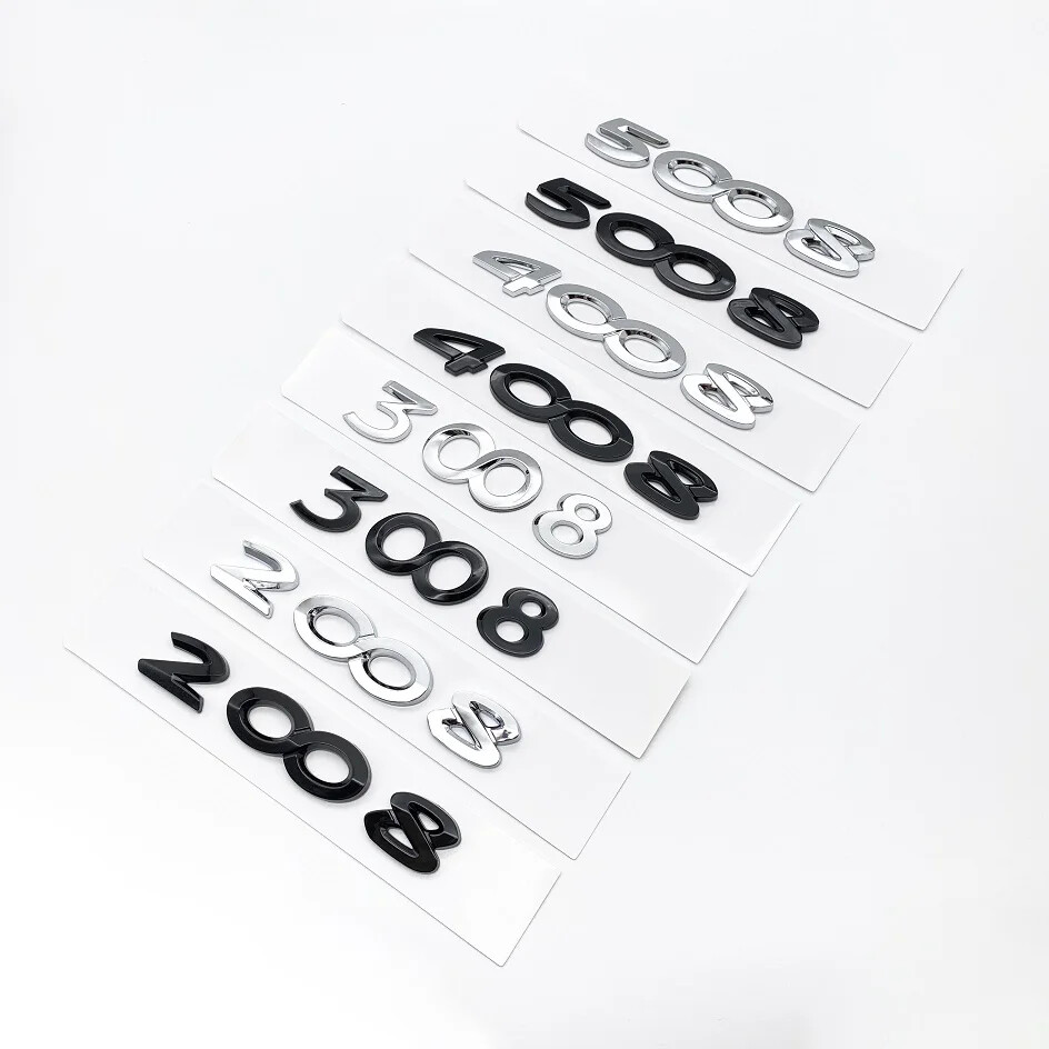 For Peugeot 2008 3008 4008 5008 Parts Car ABS Boot Trunk Tail Chrome Letter Word