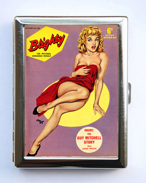 Vintage Blighty Pin Up Cigarette Case Wallet Card Holder