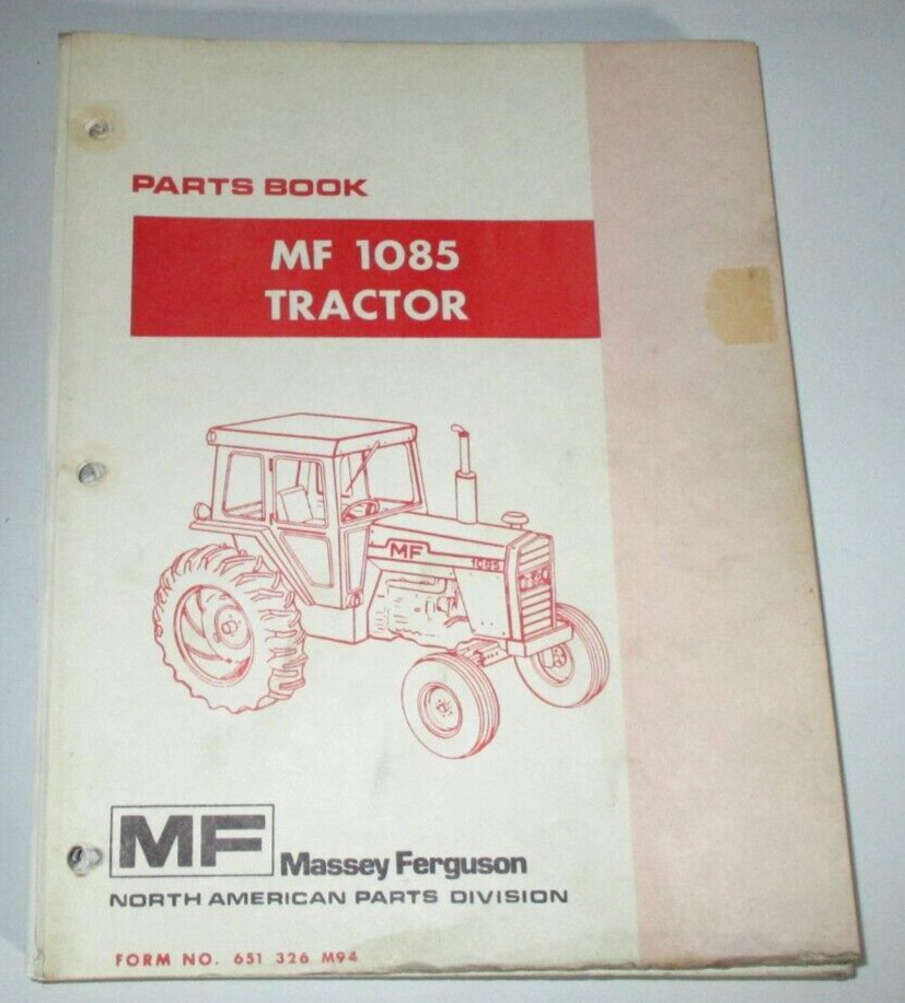 Massey Ferguson MF 1085 Tractor Parts Catalog Manual Book Original! 8-86