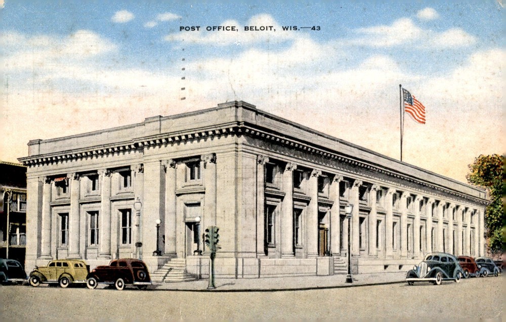 Beloit, Wisconsin Post Office, E. C. Kropp Co. Candy, 1919 Meeting in Postcard