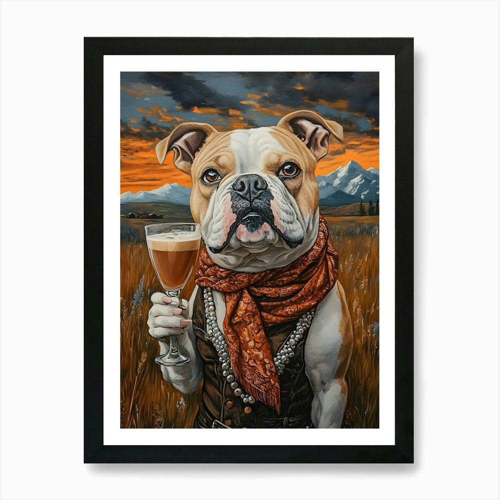 Sophisticated Bulldog 5 Art Print Framed Wall Art Poster Canvas Print Picture