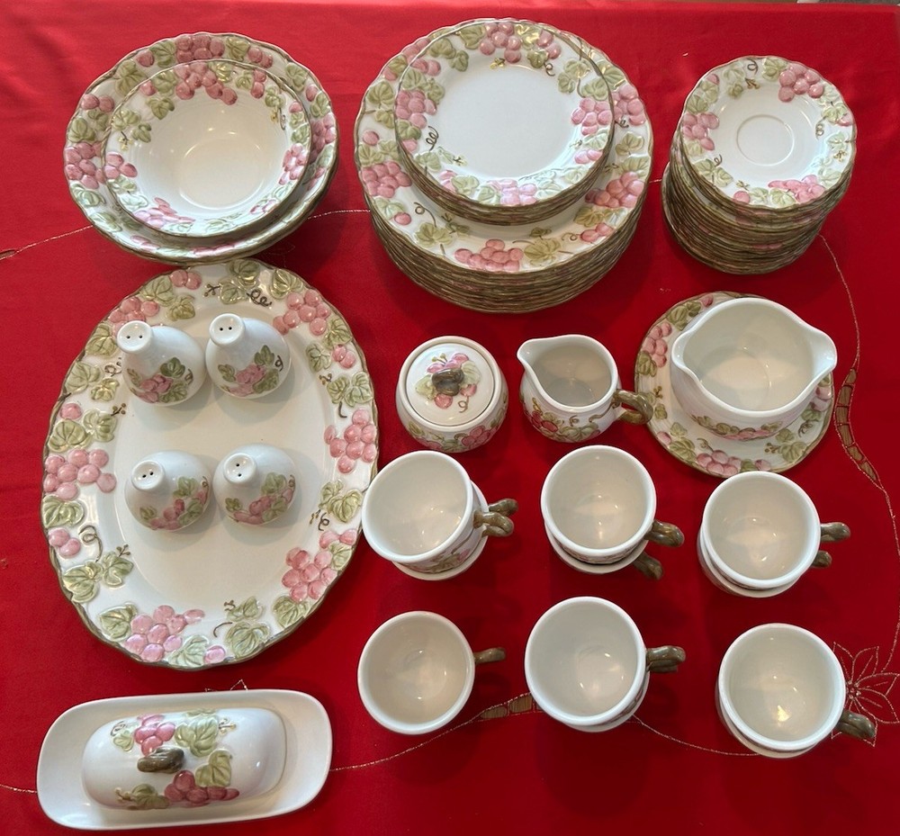 51 Pc Metlox Poppytrail; Plates Cups Saucers Bowls Platter Butter Dish Sugar +
