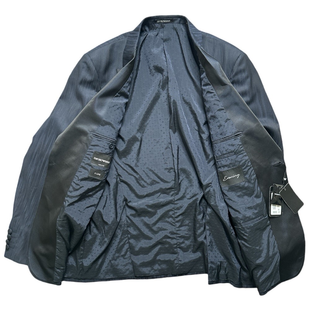 Emporio Armani Navy Wool G Line Tuxedo Jacket Size 52 R NWT $1795