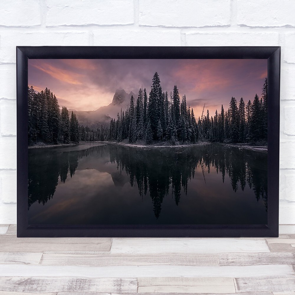 Emerald Lake Canada Lake River Water Trees Reflection Calm Still Art Print