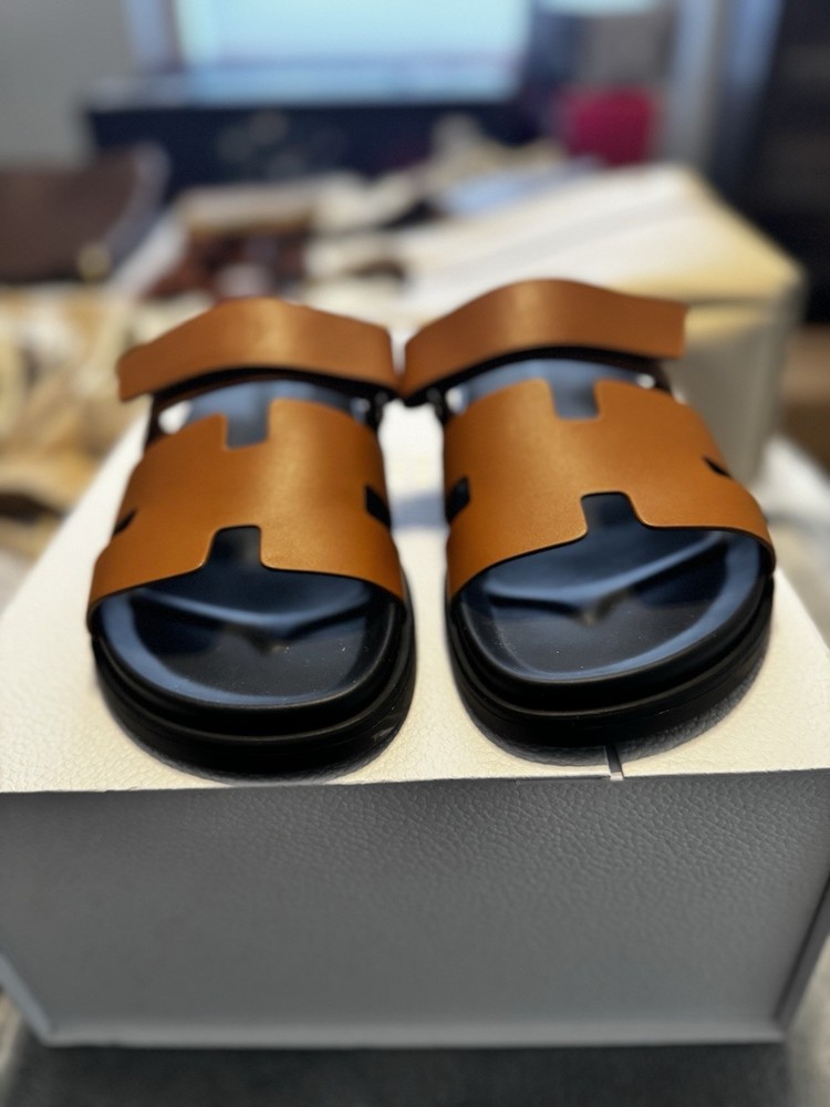 Hermes Chypre Sandals in Naturel Size 41 US Women's 8