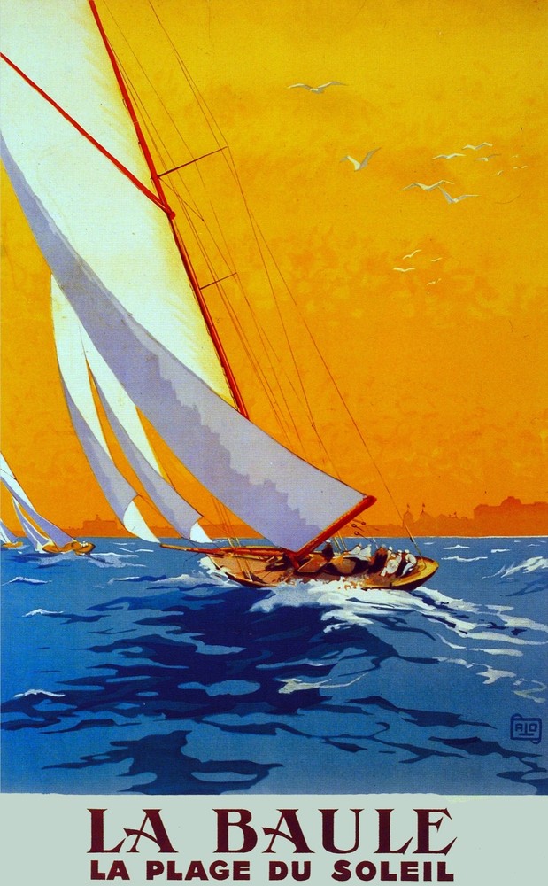 La Baule Plage du Soleil Travel Decorative Poster.Fine Graphic Art Design. 2992