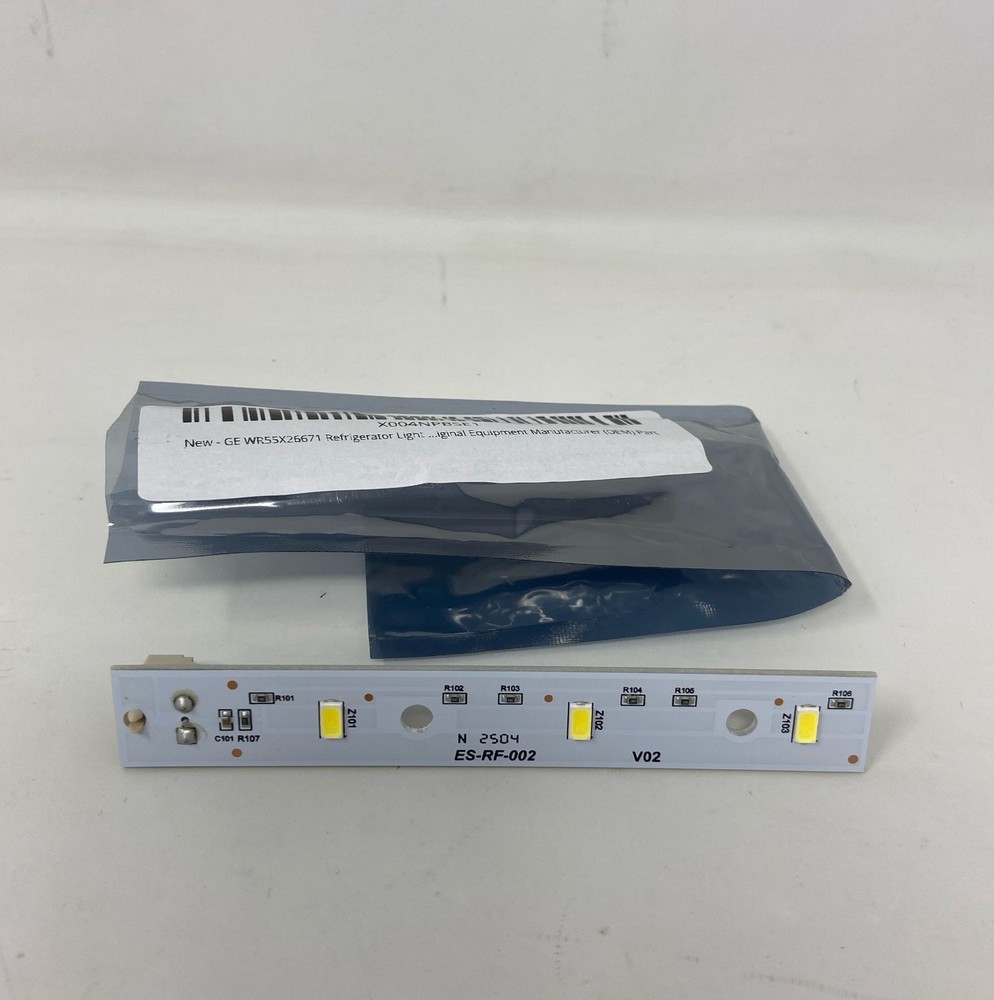 GE WR55X26671 Refrigerator LED Light Board OEM - White, ~4 in