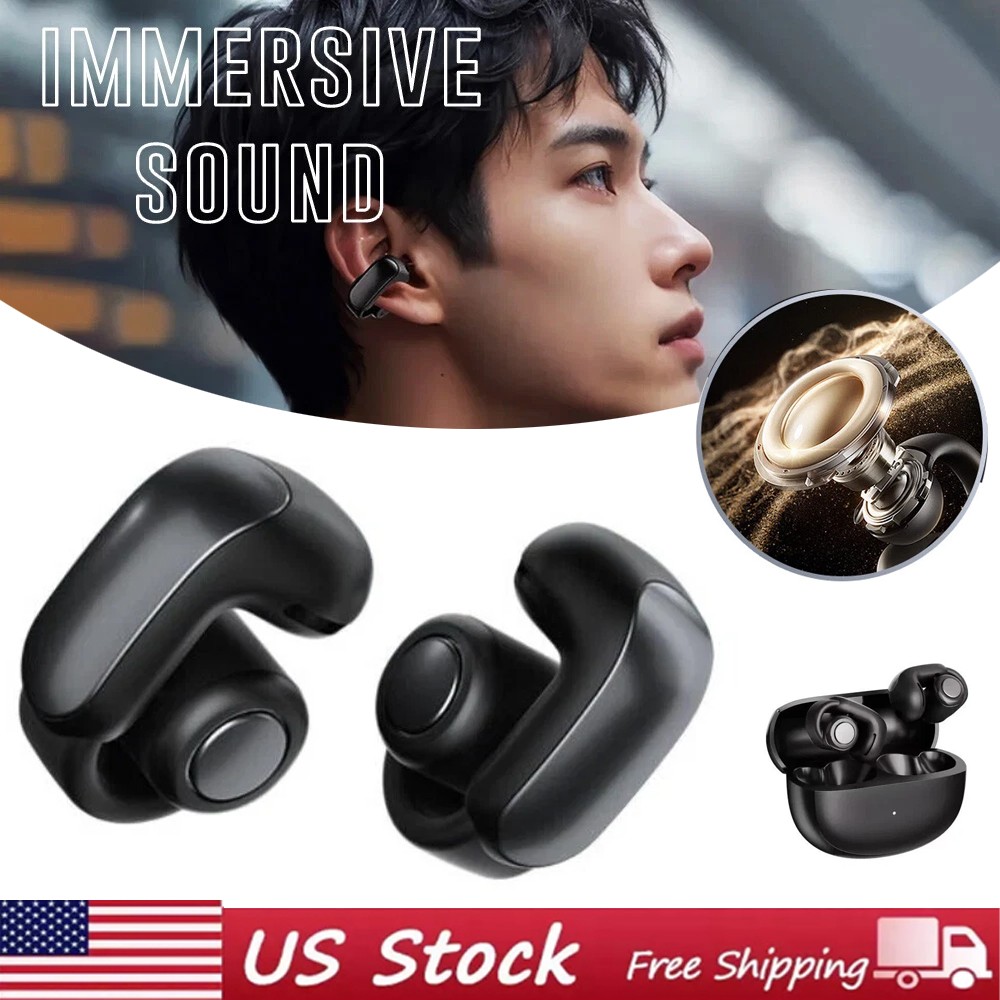 Excellent Open Earbuds : Ultra Open-Ear True Wireless Open Earbuds - Black New