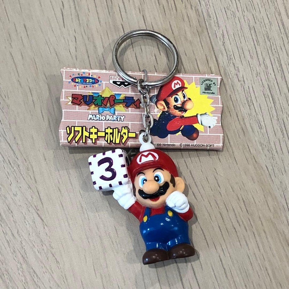 Mario Party 1998 Mario Soft Charm Keychain Figure Keyring Banpresto w/ Tag