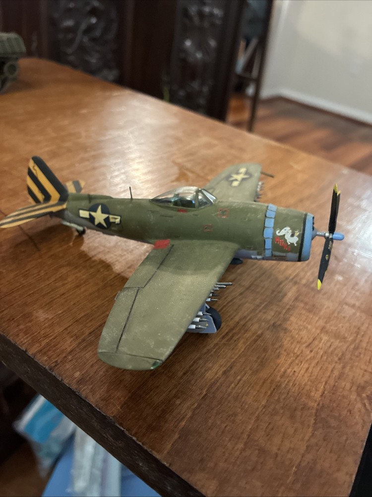Vintage Built Plastic Model Est.  1/72 (7” Wing Span) P-47