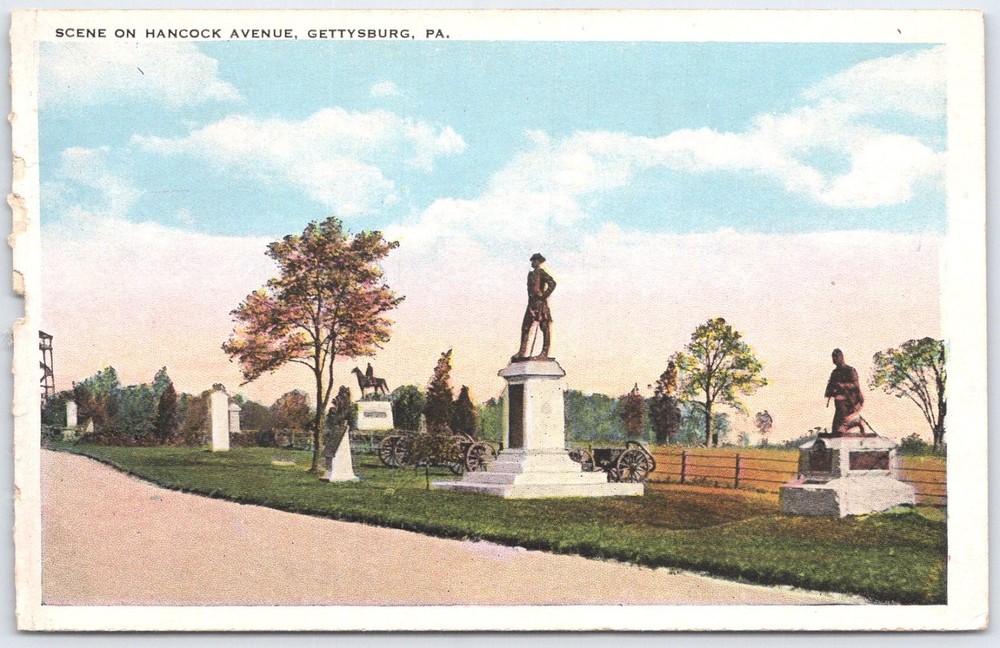Gettysburg PA Hancock Avenue Pennsylvania Monument Postcard 1910 David Kaufmann