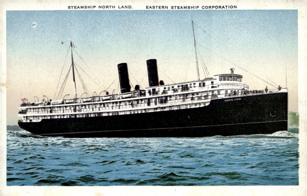 C1910 Eastern Steamship Corp SS North Land Boston New York Polychrome Postcard