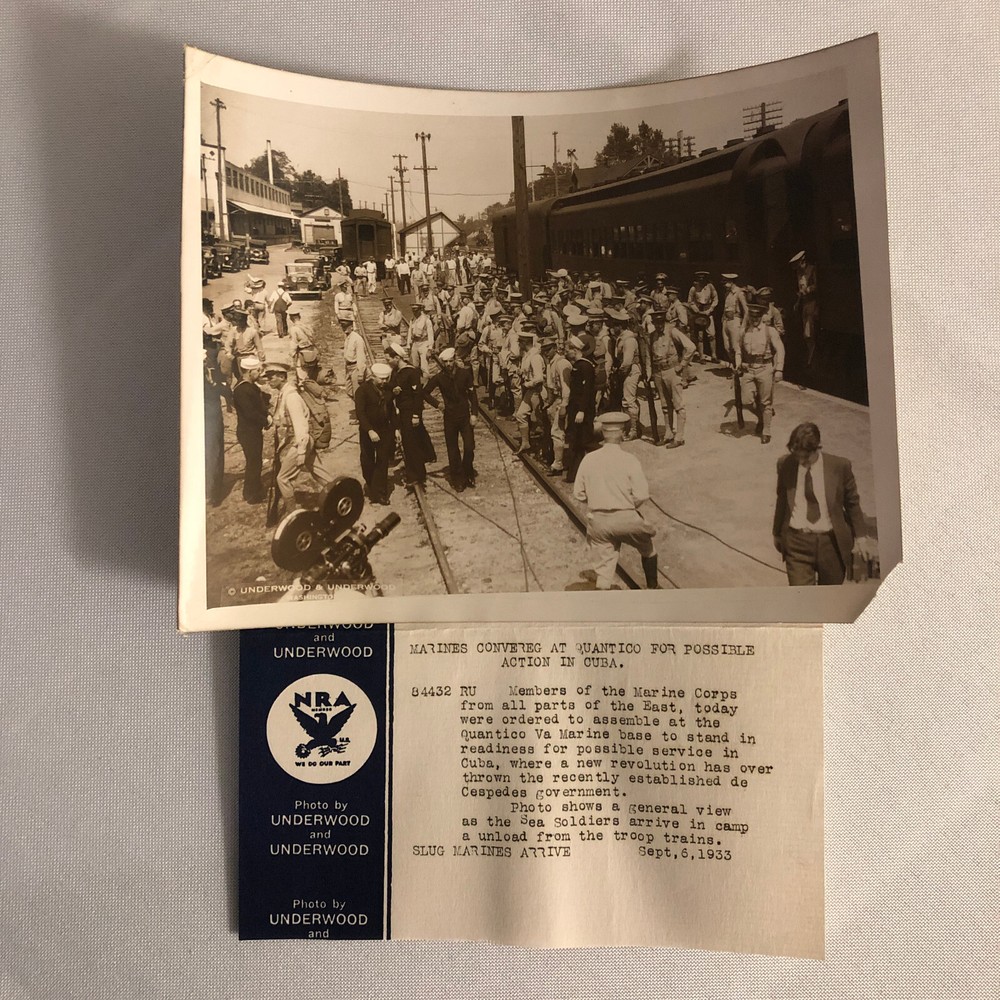 Press Photo Photograph US Marines Mobalized for Cuba 1933 Underwood & Underwood