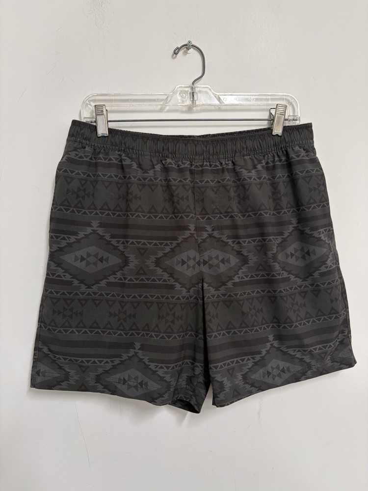 Chubbies Shorts Mens Large 5.5 Inch Black Quests Boxer Lined Athlounger Aztec