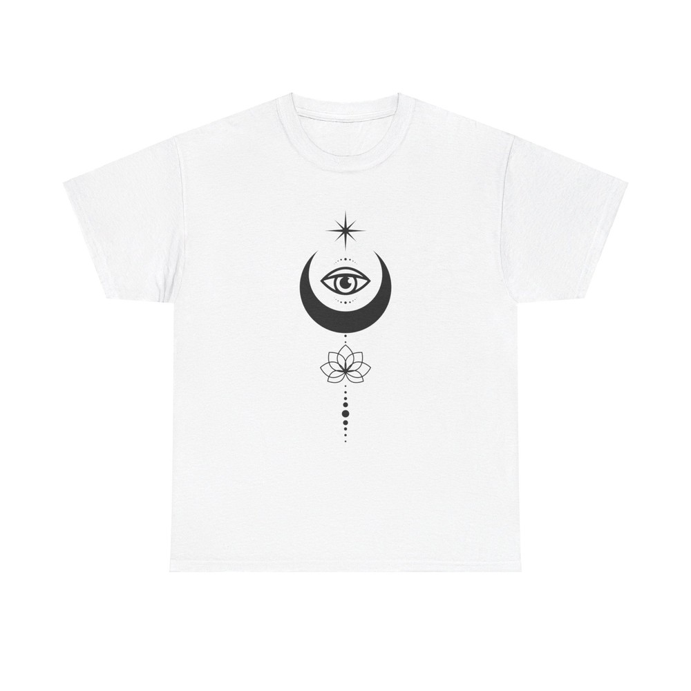 All-Seeing Eye Moon Lotus T-Shirt - gift art celestial spiritual divine magic