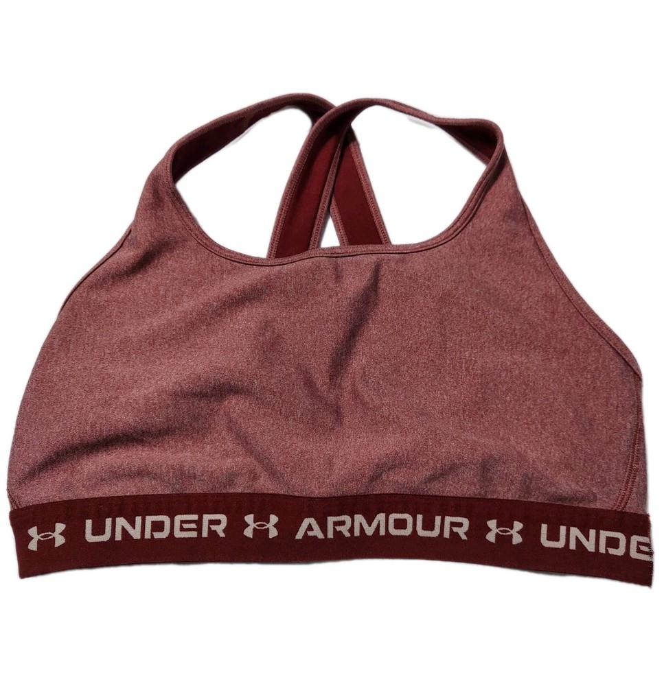 Under Armour Crossback Sports Bra Womens XL Red Logo Band Athletic