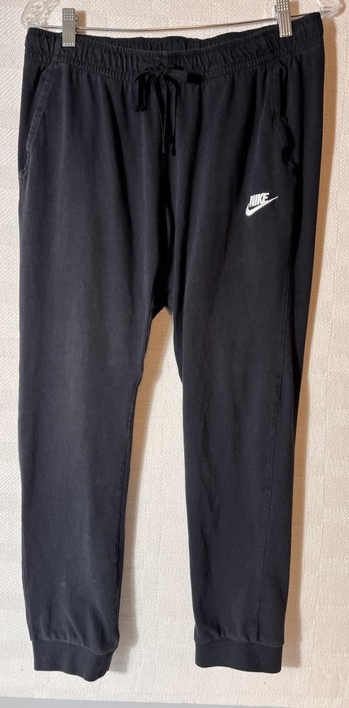 Nike Pants Men’s Large Black Fleece Joggers Sweatpants Swoosh Athletic Lounge