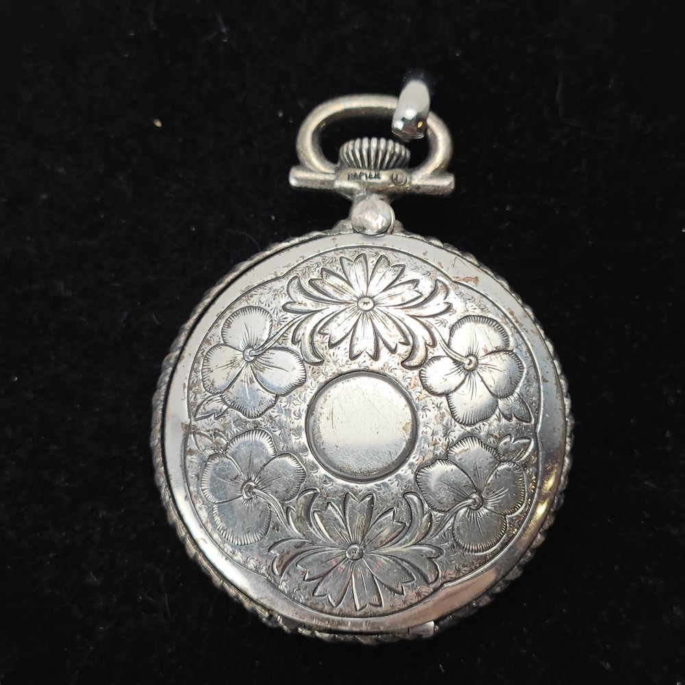 Vintage Napier Silver Plated Double Photo Locket Pendant
