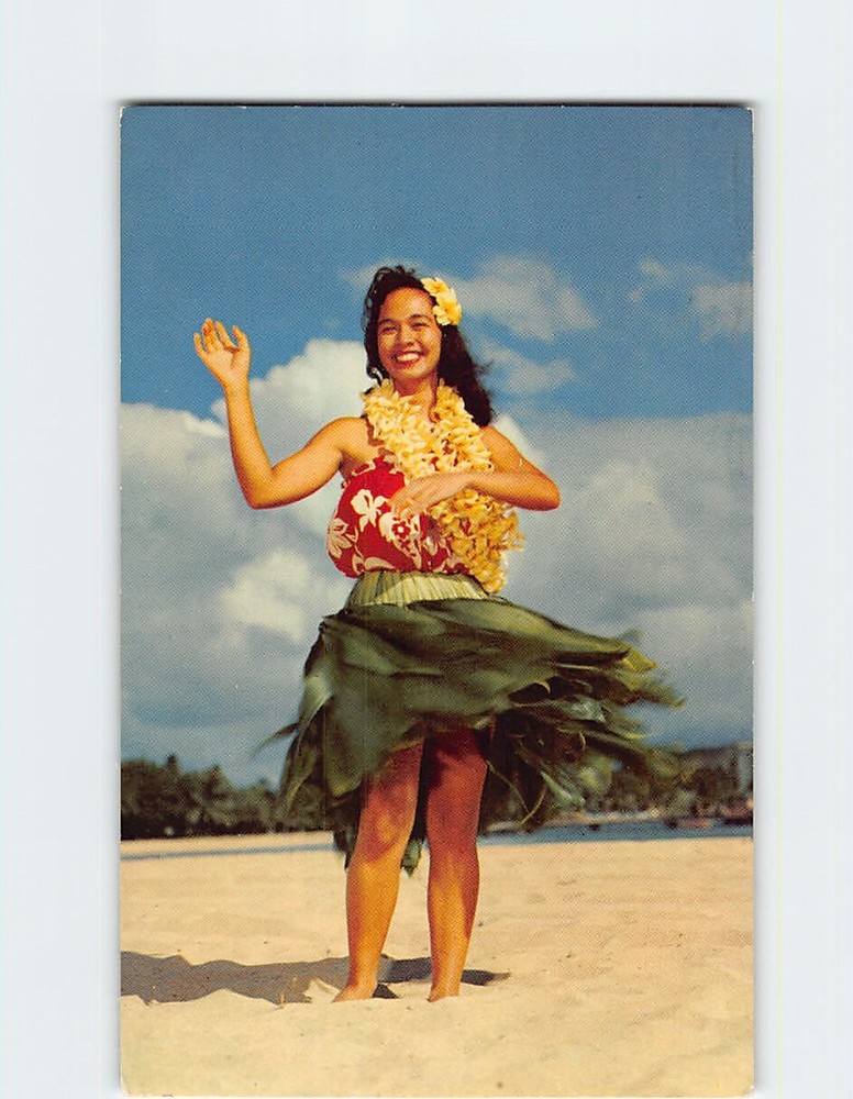 Postcard Lovely Hawaiian Hula Maiden Hawaii USA