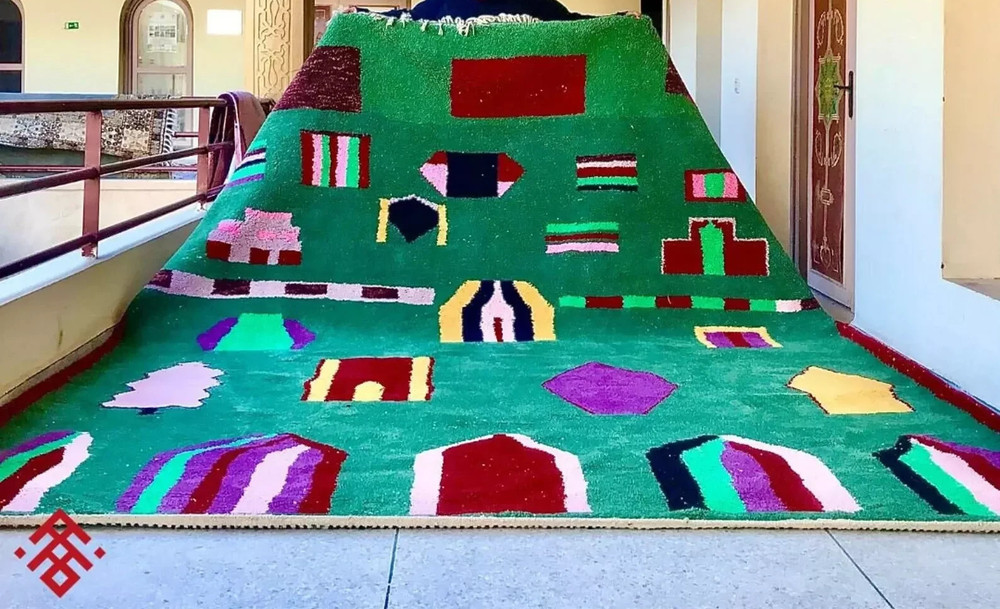 Boho Moroccan Rug – Vintage Berber Wool Carpet, Hand-Knotted Tribal Art
