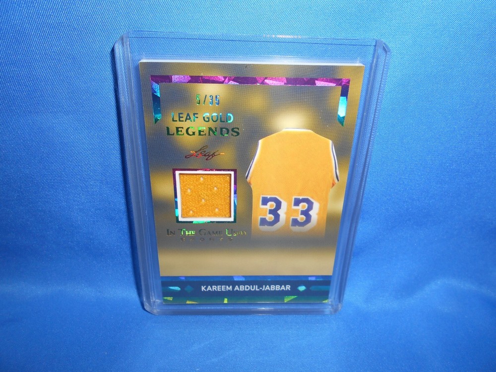 2024 LEAF IN THE GAME USED  KAREEM ABDUL JABBAR GOLD JERSEY 5/35 LAKERS