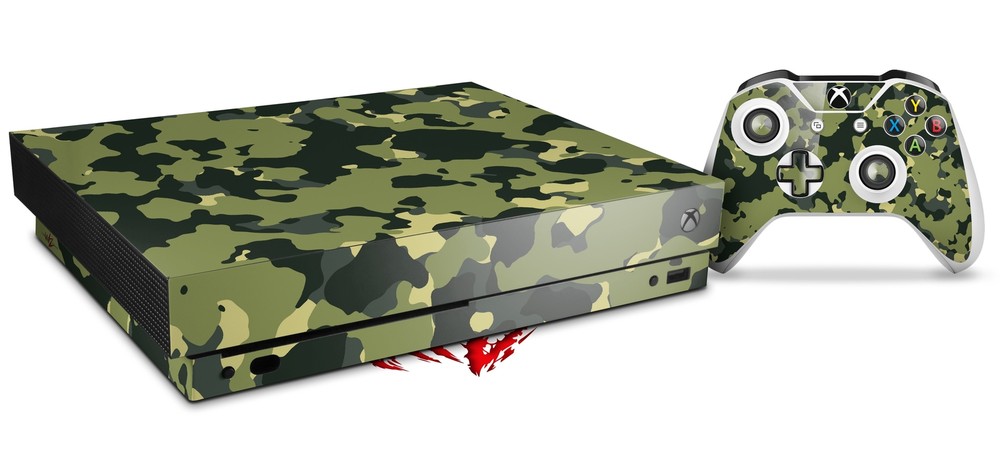 Skin Set for XBOX One X WraptorCamo Old School Camouflage Camo Army