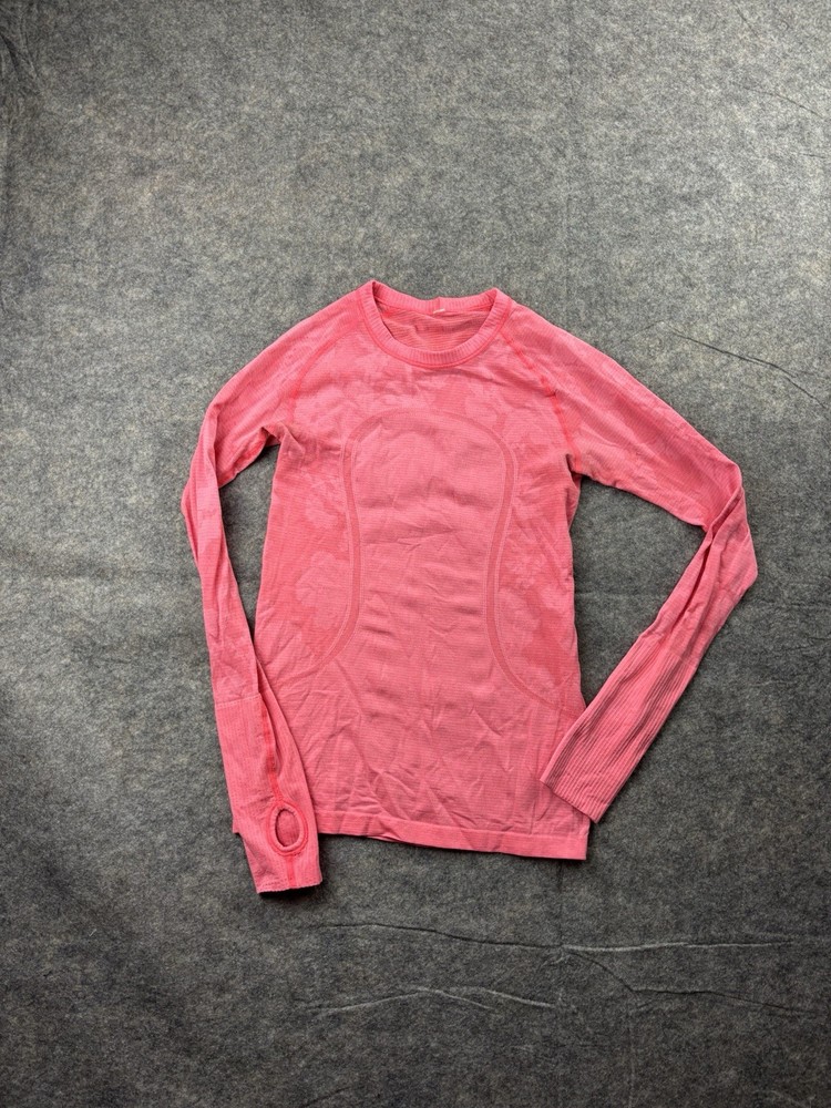 Lululemon Heathered Neon Pink Swiftly Tech Long Sleeve Crew Womens Size 6