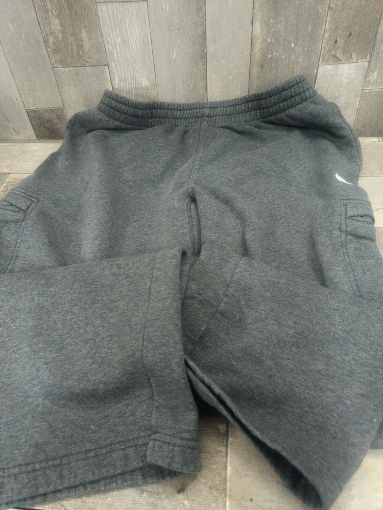 Nike Cargo Sweatpants Men's XXL Gray Club Fleece Jogger Straight Swoosh Lounge