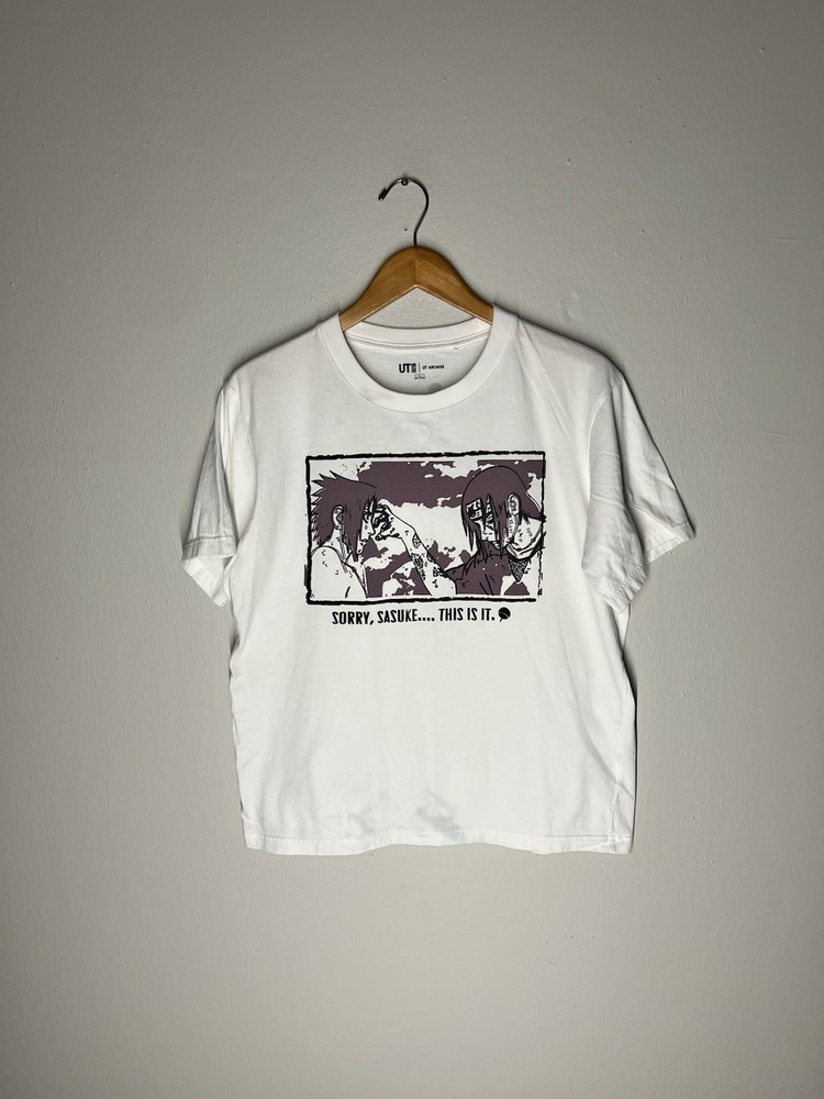 Naruto Shippuden Sasuke Itachi Anime Graphic T-Shirt UT Archive Size L