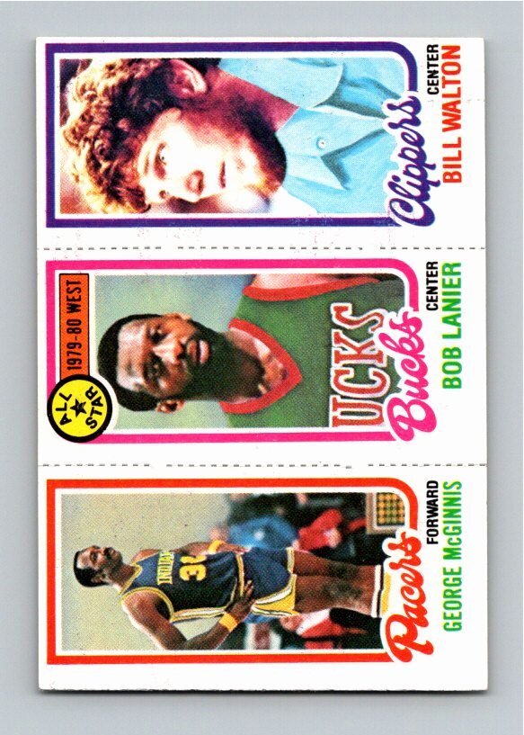 1980 Topps George McGinnis Bill Walton Bob Lanier #222 All-Star
