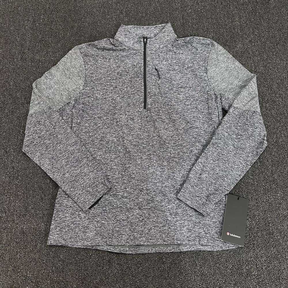 Lululemon Surge Warm Reflective 1/2 Zip Men Size Large Grey- NWT