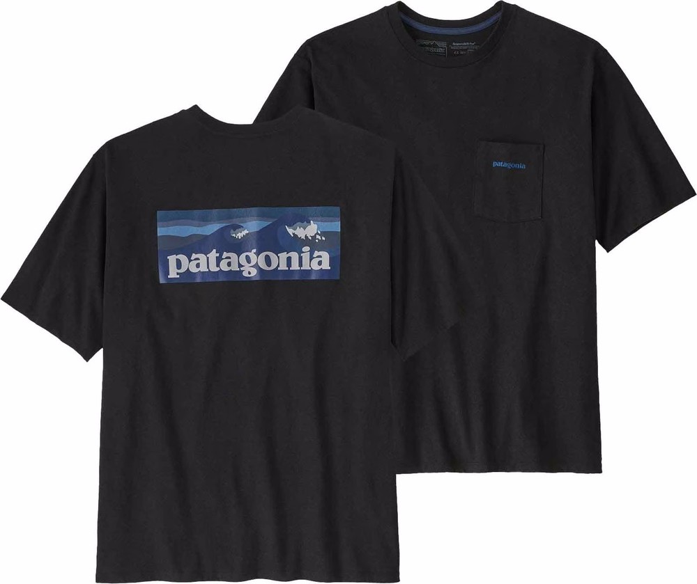 Patagonia Men's Boardshort Logo Pocket Responsibili-Tee Ink Black Size  XL