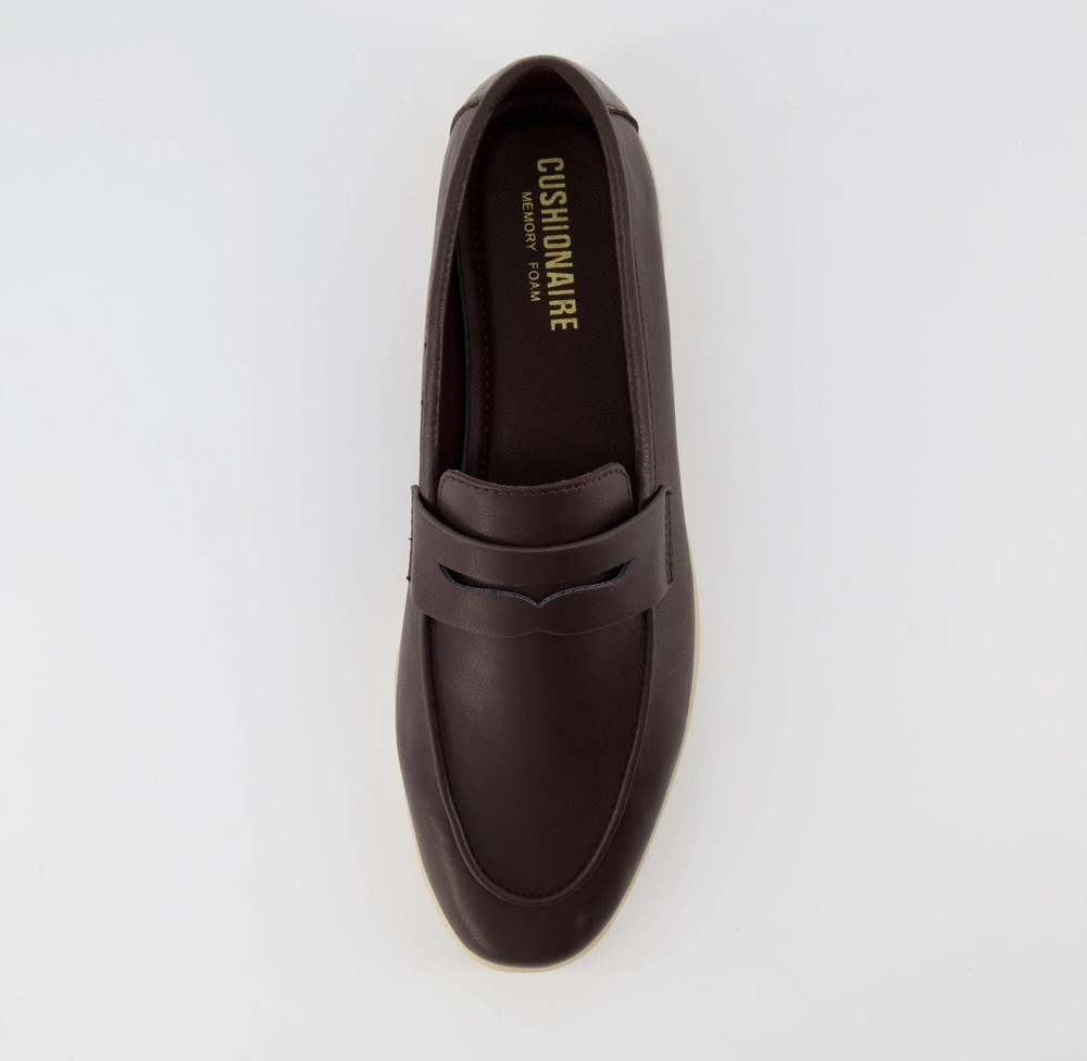 Cushionaire Women's Jetset Slip On Loafers in Dark Brown Vegan Leather Size 10