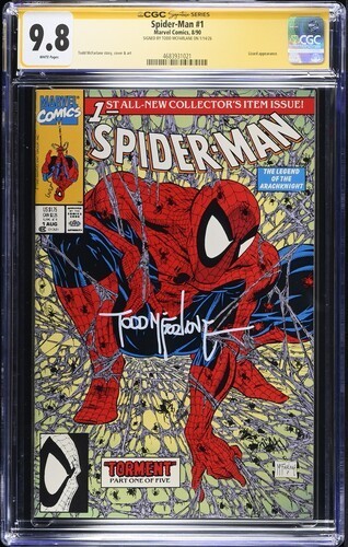 Spider-Man #1 1990 Marvel CGC 9.8 SS Signed Todd McFarlane White Pages 021