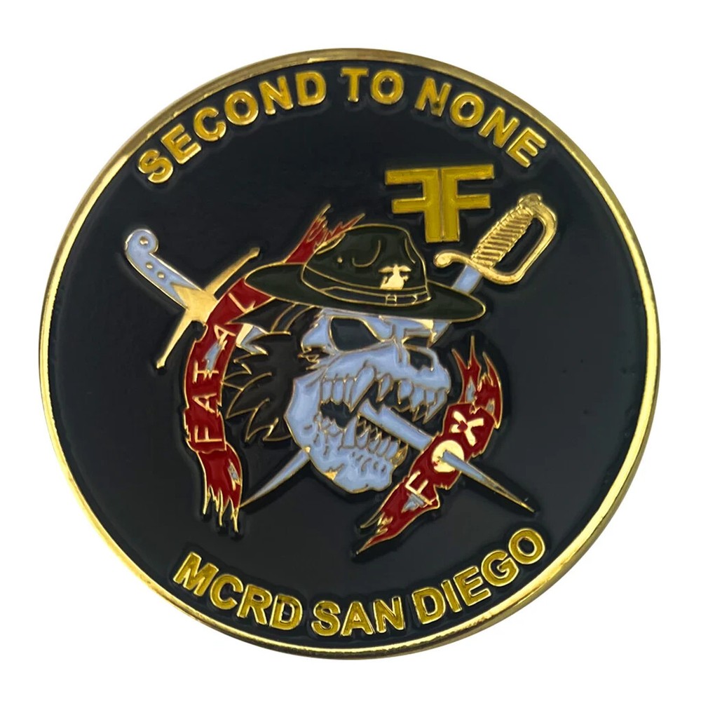 MARINE CORPS SAN DIEGO MCRD FOX COMPANY 2ND TO NONE  2ND RECRUIT  CHALLENGE COIN