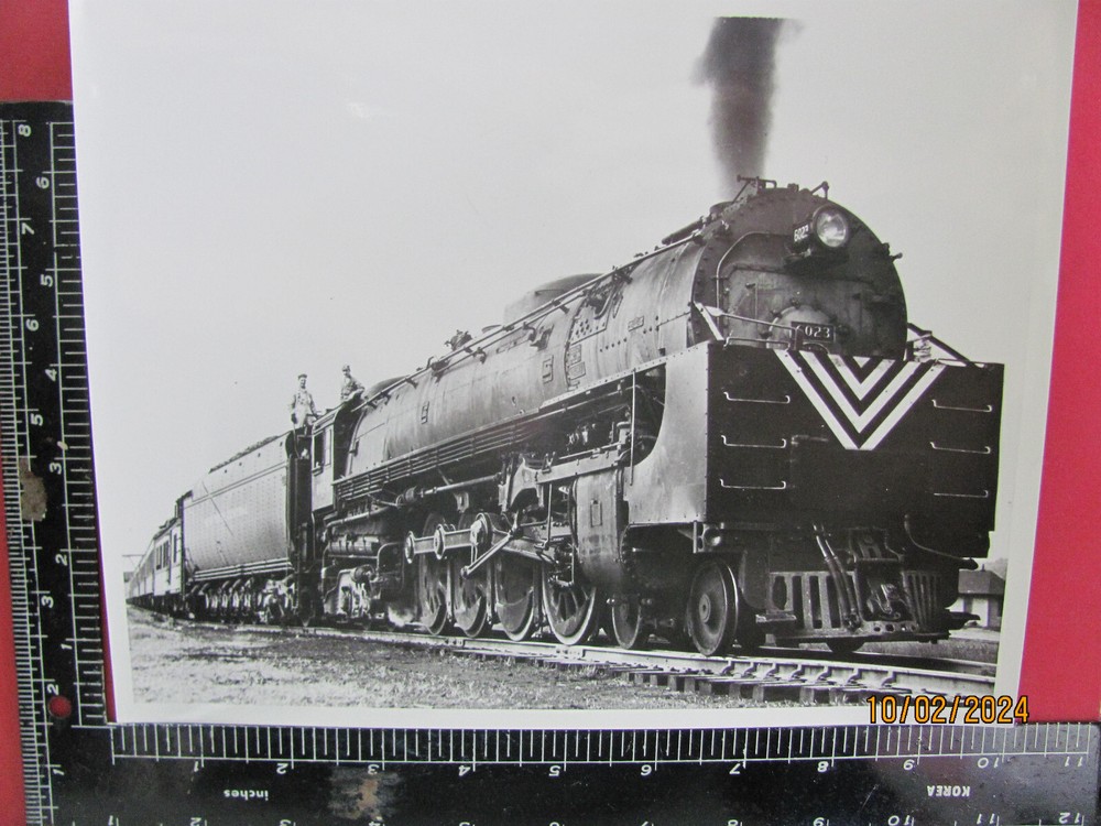 New York Central Railroad 4-8-4 Locomotive #6023 W/ Passenger Train Photo