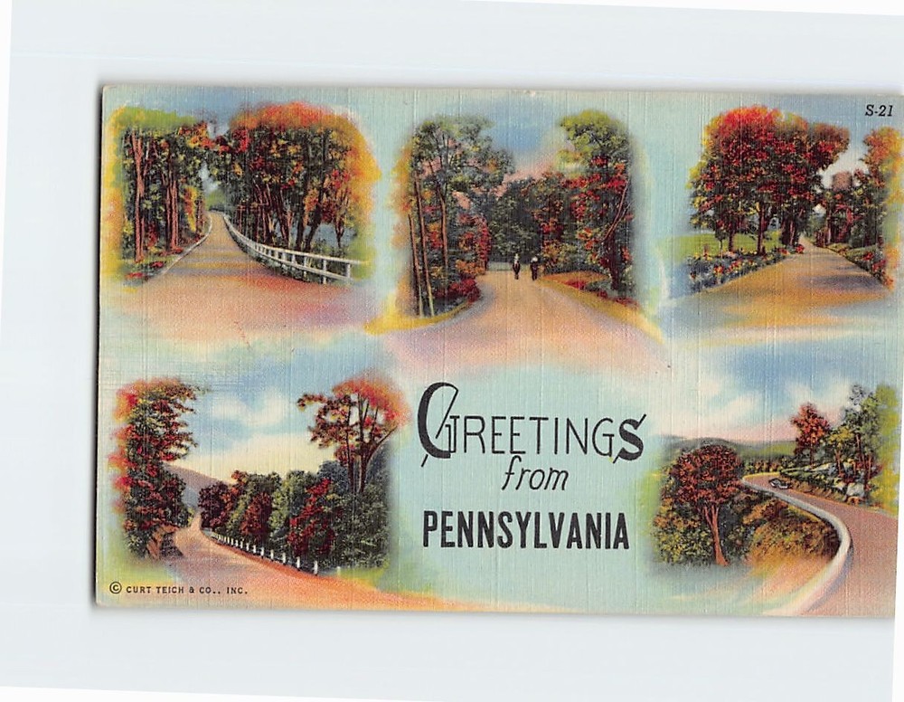 Postcard Greetings from Pennsylvania USA