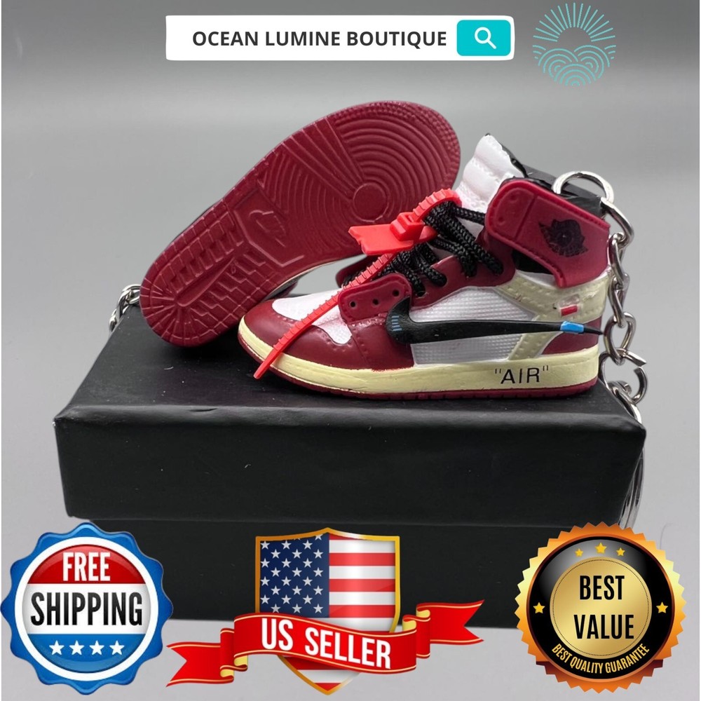 Air Jordan 3D Mini Sneaker Keychain, Basketball Sneaker Collectible, Box Options