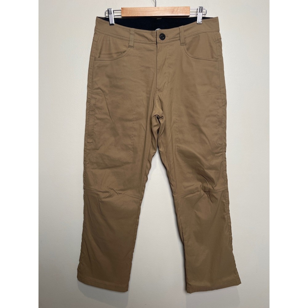 Orvis Men's Fleece Lined Tech Pants 32x30 Tan Cargo Pockets Outdoor Hiking EUC