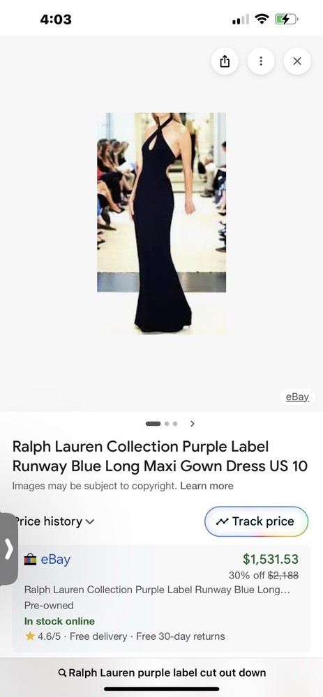 Purple Label, Ralph Lauren, Black Halter Backless Dress  6/8￼