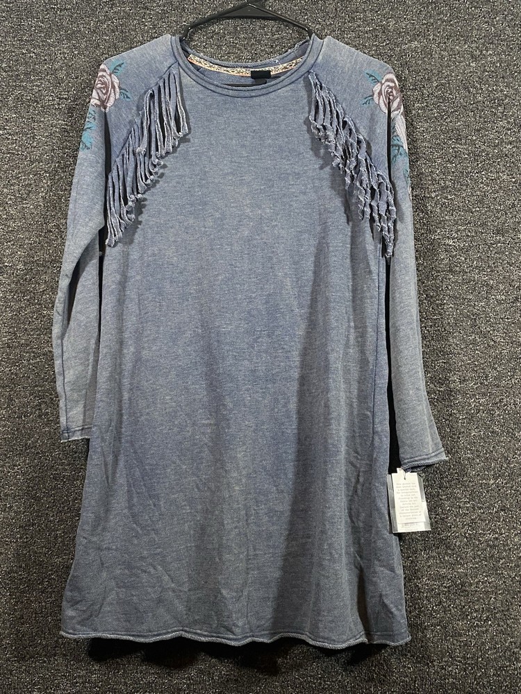 Art Class Girls Dress Fringe Accents Short Above Knee Size L (10-12)