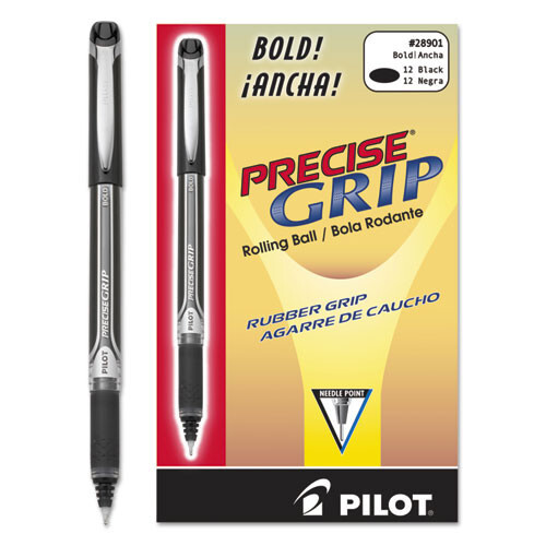 Pilot 28901 Precise Grip 1 mm Roller Ball Pen - Bold, Black (DZ) New