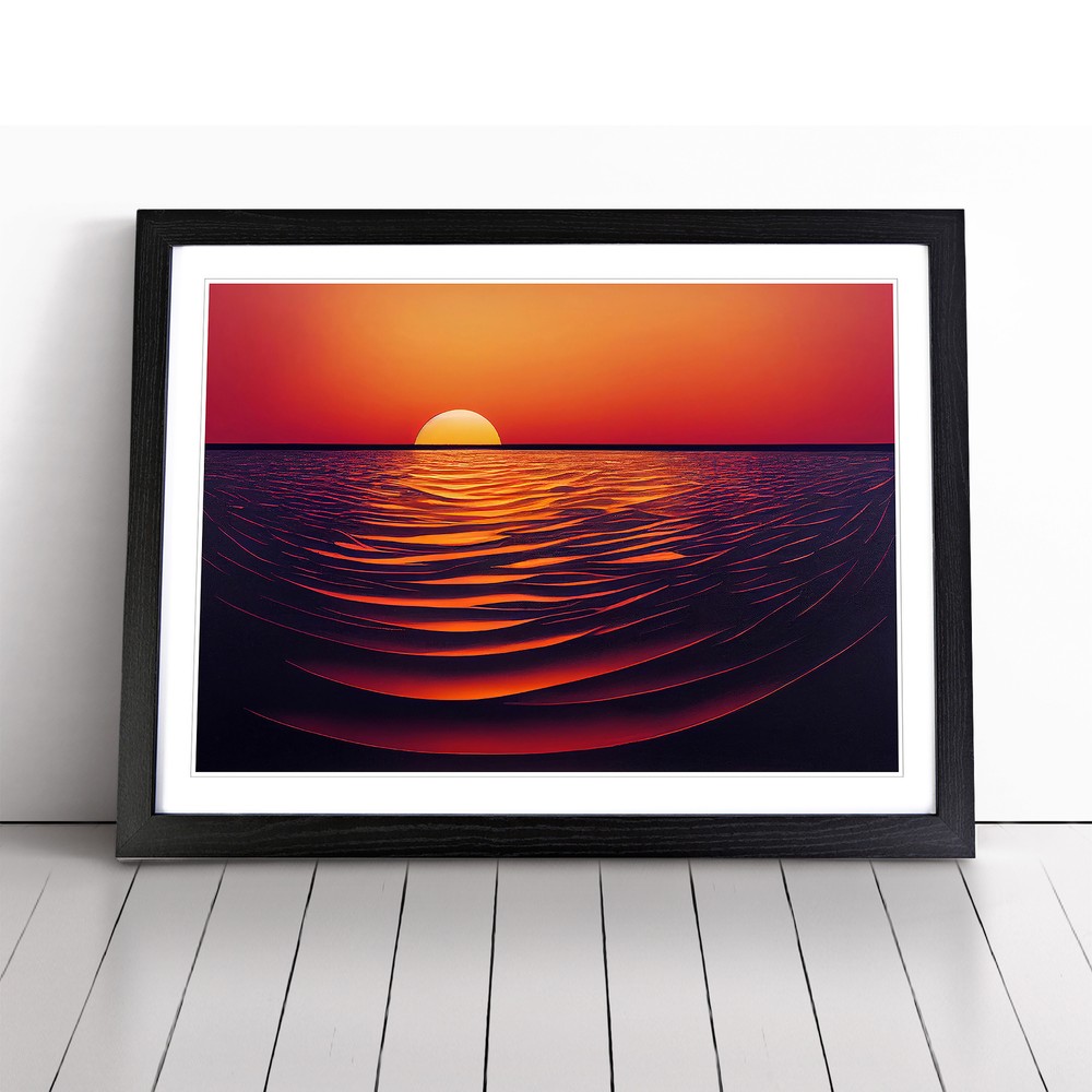 Ethereal Ocean Sunset Wall Art Print Framed Canvas Picture Poster Decor