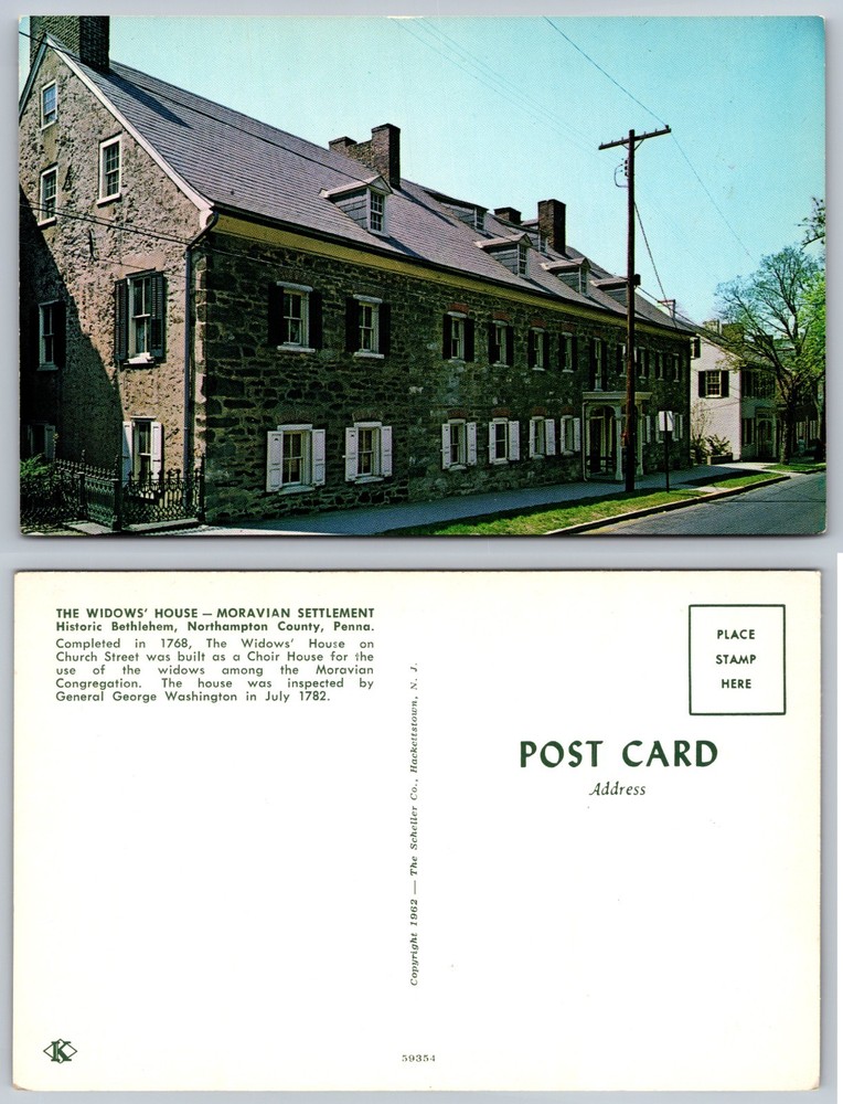 Widows House Moravian Settlement Bethlehem PA Postcard