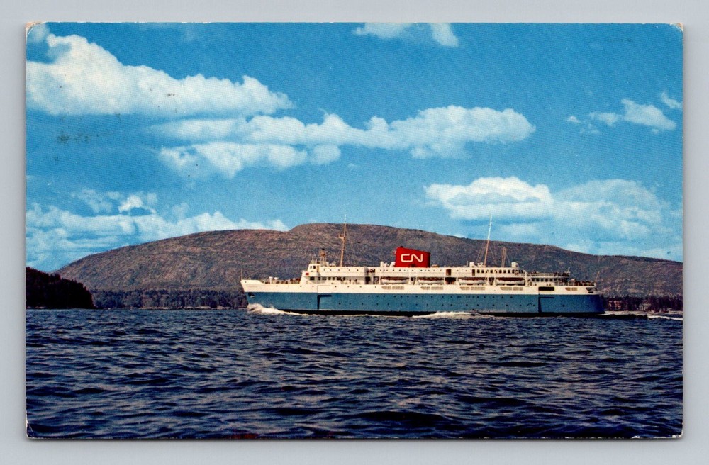 Postcard Ship The Bluenose Leaving Bar Harbor Acadia National Park-image