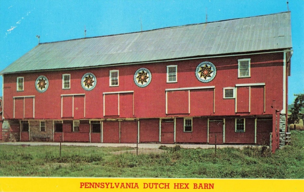 Dutch Hex Sign Barn - Amish Country - Pennsylvania PA - Postcard