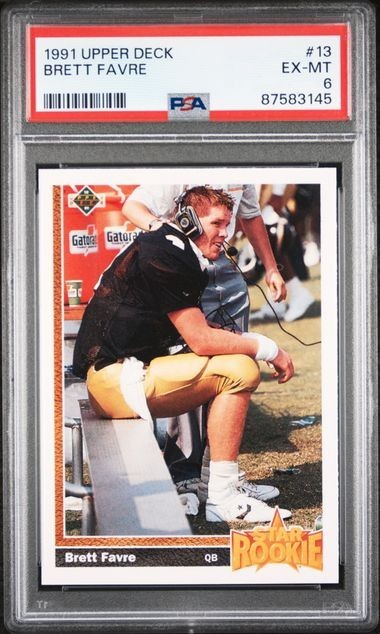 1991 Upper Deck Brett Favre Rookie RC #13 Falcons PSA 6 NEW SLAB