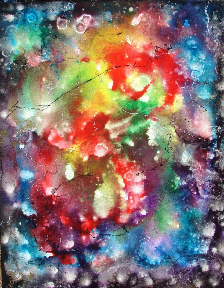 Modernist LARGE ABSTRACT PAINTING Expressionist ART DREAM GALACTIC WONDER FOLTZ